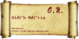 Oláh Mária névjegykártya